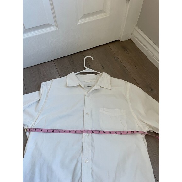 Buck Mason Short Sleeve Button Up Shirt Men’s Size Large White READ - Picture 3 of 7